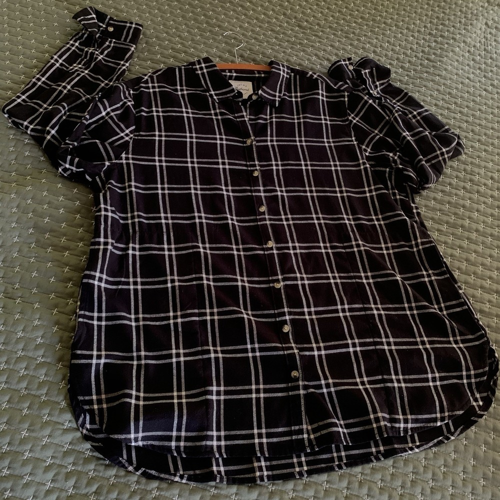 Jachs Girlfriend Ladies' Flannel Shirt, Black Womens XXL  excellent Cozy Cowgirl - Picture 10 of 14